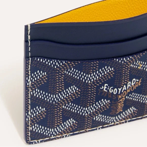 NWT GOYARD Saint-Sulpice Card Wallet in Navy - Picture 3 of 12